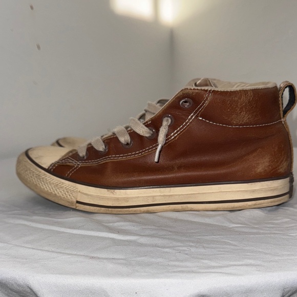 Converse Pinecone Brown Leather High-Top Sneakers UNISEX - Picture 2 of 6